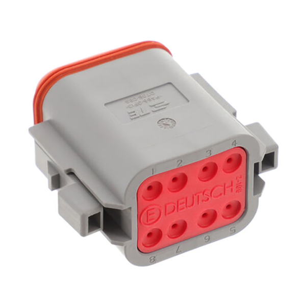 Connettore TE-Connectivity Serie Deutsch DT 8 Vie Maschio Porta Pin Femmina Grigio Codice DT06-8SA
