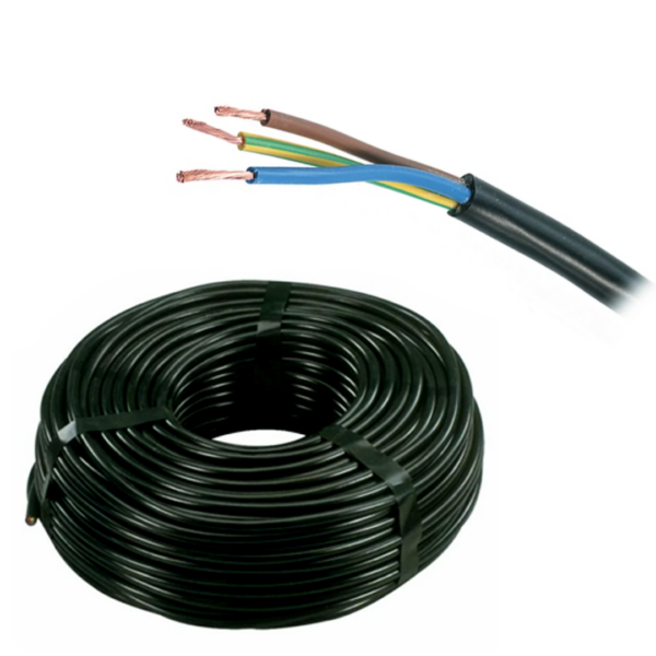 Cavo Elettrico Tripolare 3x0,75mm² H03VV-F Nero 3x18AWG