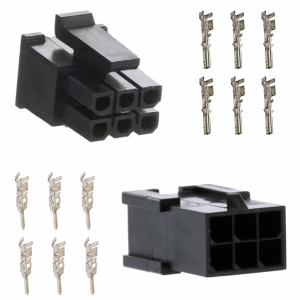 Kit 6Vie Micro-Fit 3.0 Molex Connettore Nero